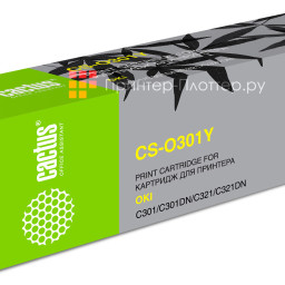 Картридж лазерный Cactus 44973541 CS-O301Y желтый (1500стр.) для Oki C301/321