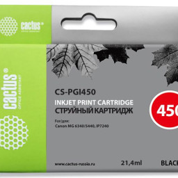 Картридж струйный Cactus CS-PGI450 черный (21.4мл) для Canon MG6340/5440/IP7240