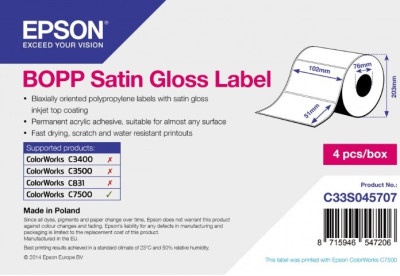 Бумага Epson Satin Gloss Label, 102 мм x 51 мм