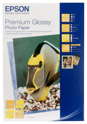 Бумага Epson Premium Glossy Photo Paper, глянцевая, 10 x 15 см (102 x 152 мм), 255 г/кв.м (20 листов)