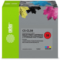 Картридж Cactus Cartridge CS-CL38 для Canon PIXMA iP, MP, MX (color), 9 мл