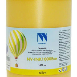 Чернила NV PRINT экосольвентные NV-INK1000YEco для аппаратов MIMAKI, ROLAND, MUTOH, 1000 мл, Yellow