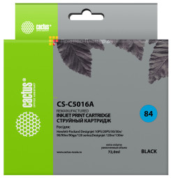 Картридж струйный Cactus CS-C5016A №84 черный (72 мл) для HP DJ 10PS/20PS/30GP/50PS/90/120/130DE