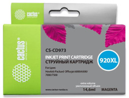 Картридж струйный Cactus CS-CD973 №920XL пурпурный (10,5 мл) для HP DJ 6000/6500/7000/7500