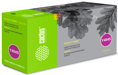 Картридж лазерный Cactus CS-CLT-Y404S желтый (1000стр.) для Samsung SL-C430/C430W/C480/C480W/C480FW