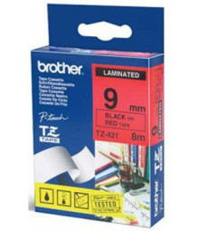 Brother красная плёнка для наклеек с черным шрифтом, 9 мм x 8 м