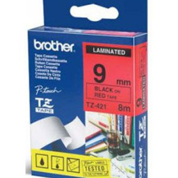 Brother красная плёнка для наклеек с черным шрифтом, 9 мм x 8 м