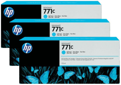 Картридж HP 771c (cyan) комплект, 3 шт. x 775 мл