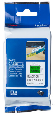 Brother плёнка для наклеек для маркировки кабелей FLe-7511 (green), 45 x 21 мм, 72 шт.