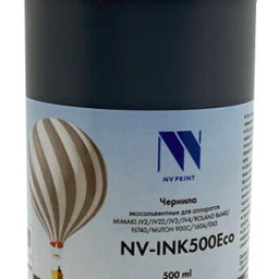 Чернила NV PRINT экосольвентные NV-INK500BkEco для аппаратов MIMAKI, ROLAND, MUTOH, 500 мл, Black