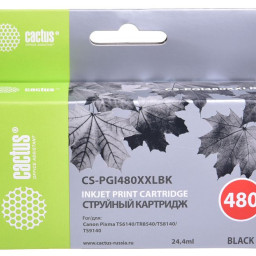 Картридж струйный Cactus CS-PGI480XXLBK черный (24.4мл) для Canon Pixma TR7540/TR8540/TS6140/TS8140
