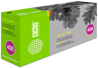 Картридж лазерный Cactus CS-CLT-Y406S желтый (1000стр.) для Samsung CLP-360/365/CLX-3300/3305