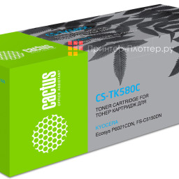 Картридж лазерный Cactus CS-TK580C голубой (2800 стр.) для Kyocera FS-C5150DN/P6021 Ecosys