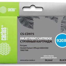 Картридж струйный Cactus CS-CD975 №920XL черный (43 мл) для HP DJ 6000/6500/7000/7500