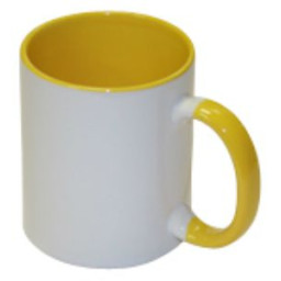 Bulros кружка для сублимации белая с жёлтой ручкой и внутри (36 шт)