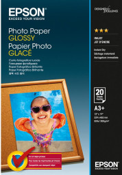 Бумага Epson Photo Paper Glossy, глянцевая, A3+ (329 x 483 мм), 200 г/кв.м (20 листов)