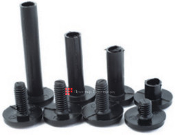 Винт пластиковый 15 мм Sd черный, с резьбой, 100 шт.
