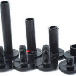 Винт пластиковый 15 мм Sd черный, с резьбой, 100 шт.