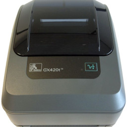 Термотрансферный принтер Zebra GX420t 203 DPI, EU/UK Cords, RS232, LPT, USB, отделитель, подвижный сенсор, RTC