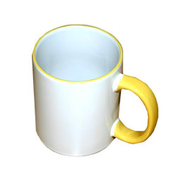 Bulros кружка для сублимации белая с желтой ручкой и ободком (36 шт)