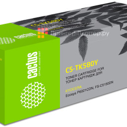 Картридж лазерный Cactus CS-TK580Y желтый (2800 стр.) для Kyocera FS-C5150DN/P6021 Ecosys