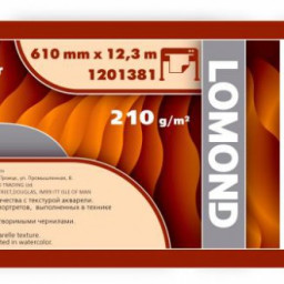 Бумага с покрытием Lomond XL Fine Art Aquarelle Paper, матовая, 210 г/кв.м, 610 мм, 12 м