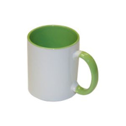 Bulros кружка для сублимации белая с зелёной ручкой и внутри (36 шт)
