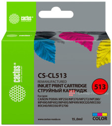 Картридж Cactus Cartridge CS-CL513 для Canon PIXMA MP, MX, iP (color), 15 мл
