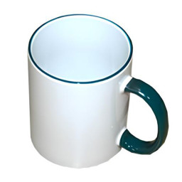Bulros кружка для сублимации белая с зелёной ручкой и ободком (36 шт)