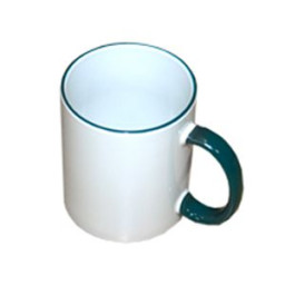 Bulros кружка для сублимации белая с зелёной ручкой и ободком (36 шт)