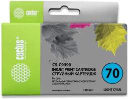 Картридж струйный Cactus CS-C9390 №70 светло-голубой (130 мл) для HP DJ Z3100