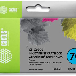 Картридж струйный Cactus CS-C9390 №70 светло-голубой (130 мл) для HP DJ Z3100