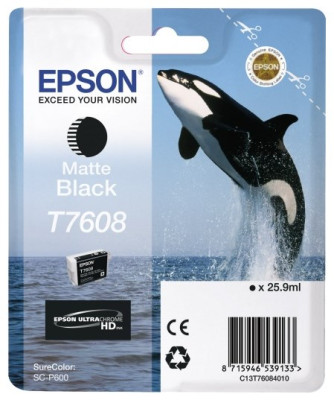 Картридж Epson T7608 (matte black), 26 мл