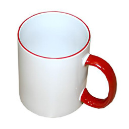 Bulros кружка для сублимации белая с красной ручкой и ободком (36 шт)