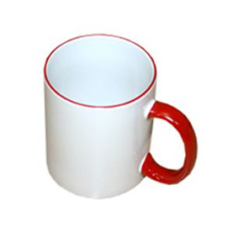 Bulros кружка для сублимации белая с красной ручкой и ободком (36 шт)