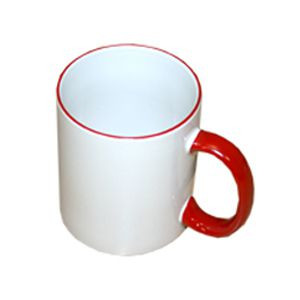 Bulros кружка для сублимации белая с красной ручкой и ободком (36 шт)