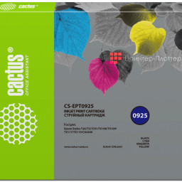 Картридж струйный Cactus CS-EPT0925 черный/голубой/пурпурный/желтый набор (27.8мл) для Epson Stylus C91/CX4300/T26/T27/TX106/TX109/TX117/TX119