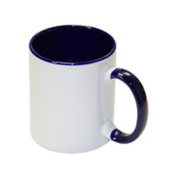 Bulros кружка для сублимации белая с синей ручкой и внутри (36 шт)