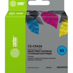 Картридж струйный Cactus CS-C9426 №85 пурпурный (29 мл) для HP DJ 30/130