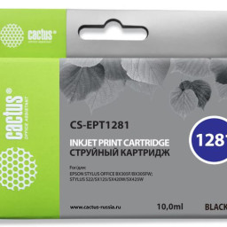 Картридж струйный Cactus CS-EPT1281 черный (10мл) для Epson Stylus S22/S125/SX420/SX425/Office BX305