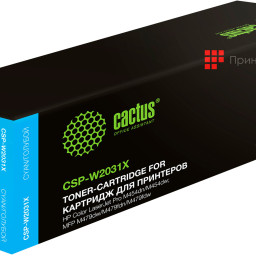 Тонер-картридж Cactus Toner CSP-W2031X для HP Color LaserJet Pro M454, M479 (cyan), 6000 стр.