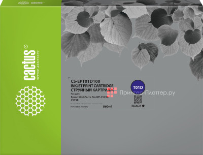 Картридж Cactus Cartridge CS-EPT01D100 для Epson WorkForce Pro WF-C529, C579 (black), 860 мл