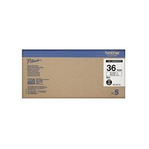 Brother плёнка для наклеек белая комплект 5 шт., 36 мм x 8 м