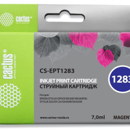 Картридж струйный Cactus CS-EPT1283 пурпурный (7мл) для Epson Stylus S22/S125/SX420/SX425/Office BX305