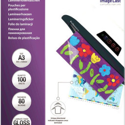 Пленка для ламинирования пакетная Fellowes, 303 х 426 мм, 80 мкм, глянцевая, 100 шт.