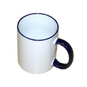 Bulros кружка для сублимации белая синей ручкой и ободком (36 шт)