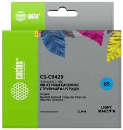 Картридж струйный Cactus CS-C9429 №85 светло-пурпурный (72 мл) для HP DJ 30/130