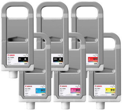 Комплект картриджей Canon PFI-706 (MBK,BK,M,C,Y,R) 6 шт х 700 мл