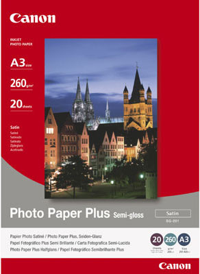 Бумага Canon Photo Paper Plus Semi-gloss SG-201, полуглянцевая, A3 (297 x 420 мм), 260 г/кв.м (20 листов)