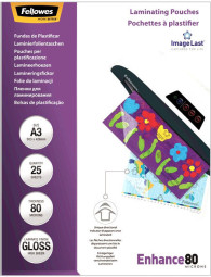 Пленка для ламинирования пакетная Fellowes, 303 х 426 мм, 80 мкм, глянцевая, 25 шт.